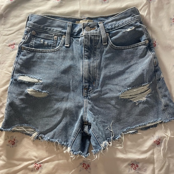 Madewell Sz 25 Momjean Denim Shorts - Picture 3 of 8